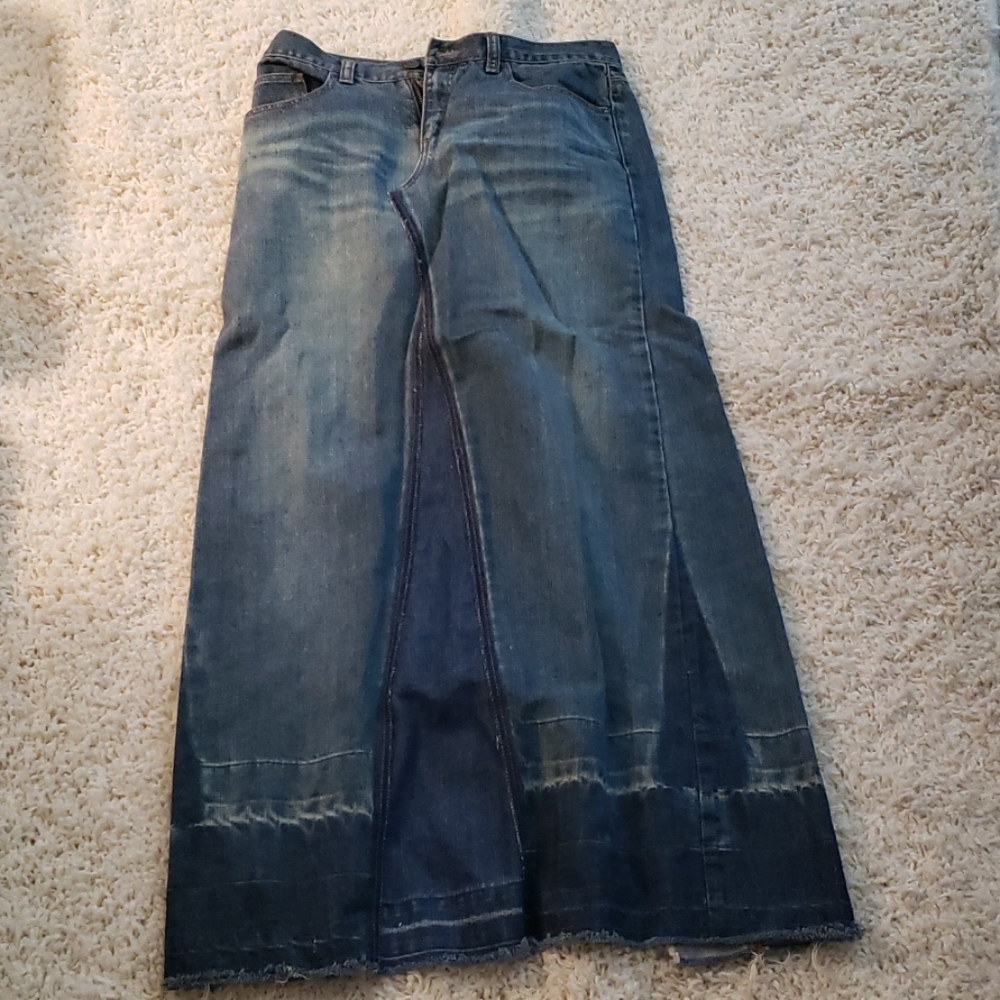 Express Jeans blue denim maxi skirt